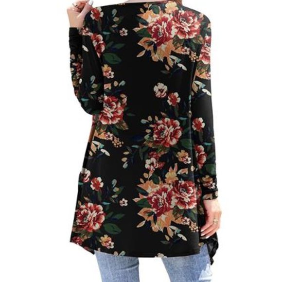 Womens Floral Cardigan With Pockets Small Lightweight Sweater Fall Fashion Trend - Picture 2 of 6